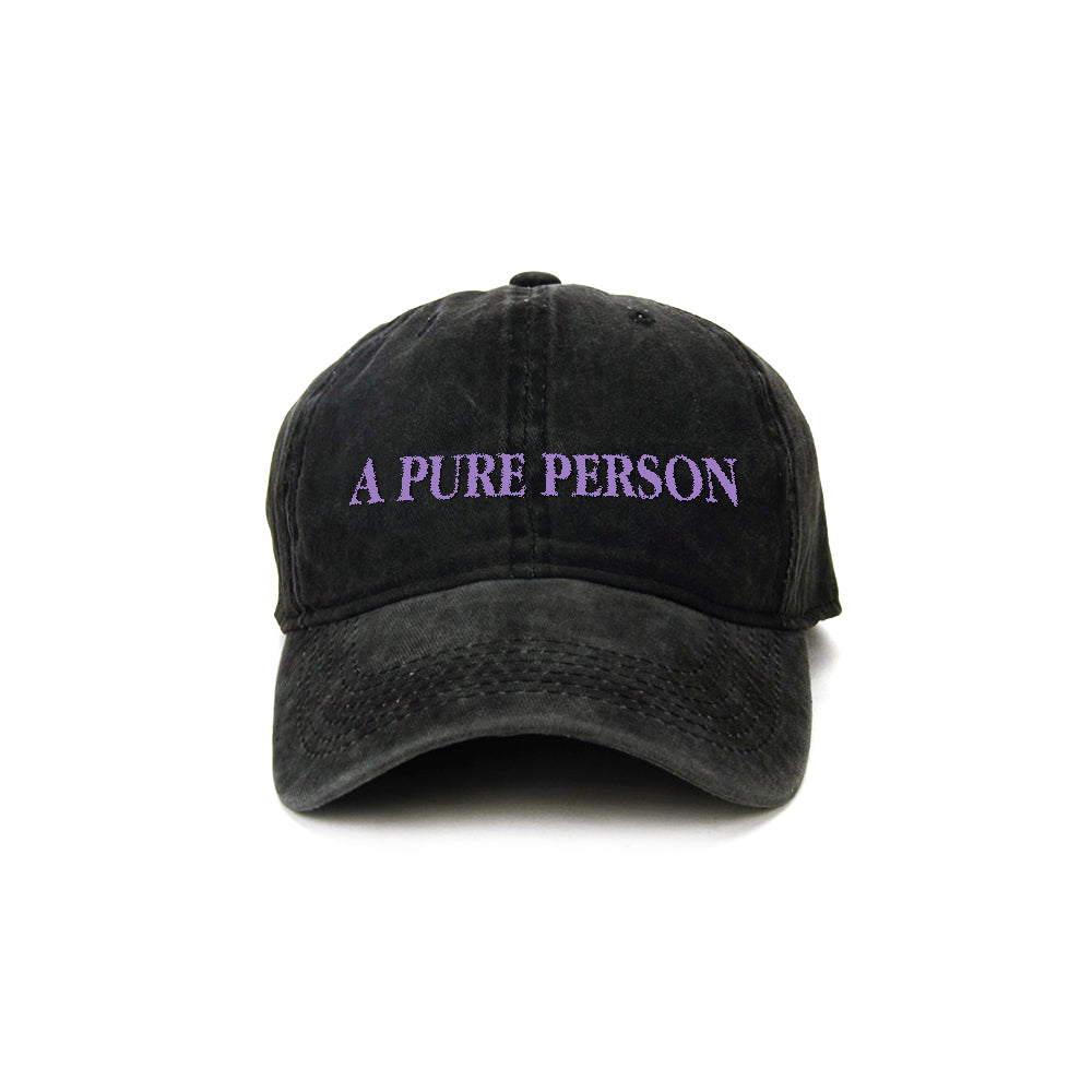A Pure Person Washed Dad Cap - Black/Purple