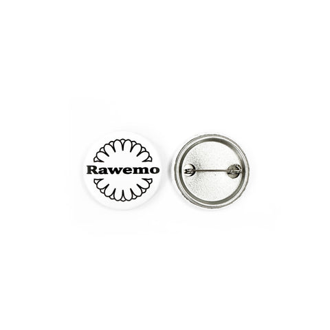 Black Floral Logo Large Pin Button