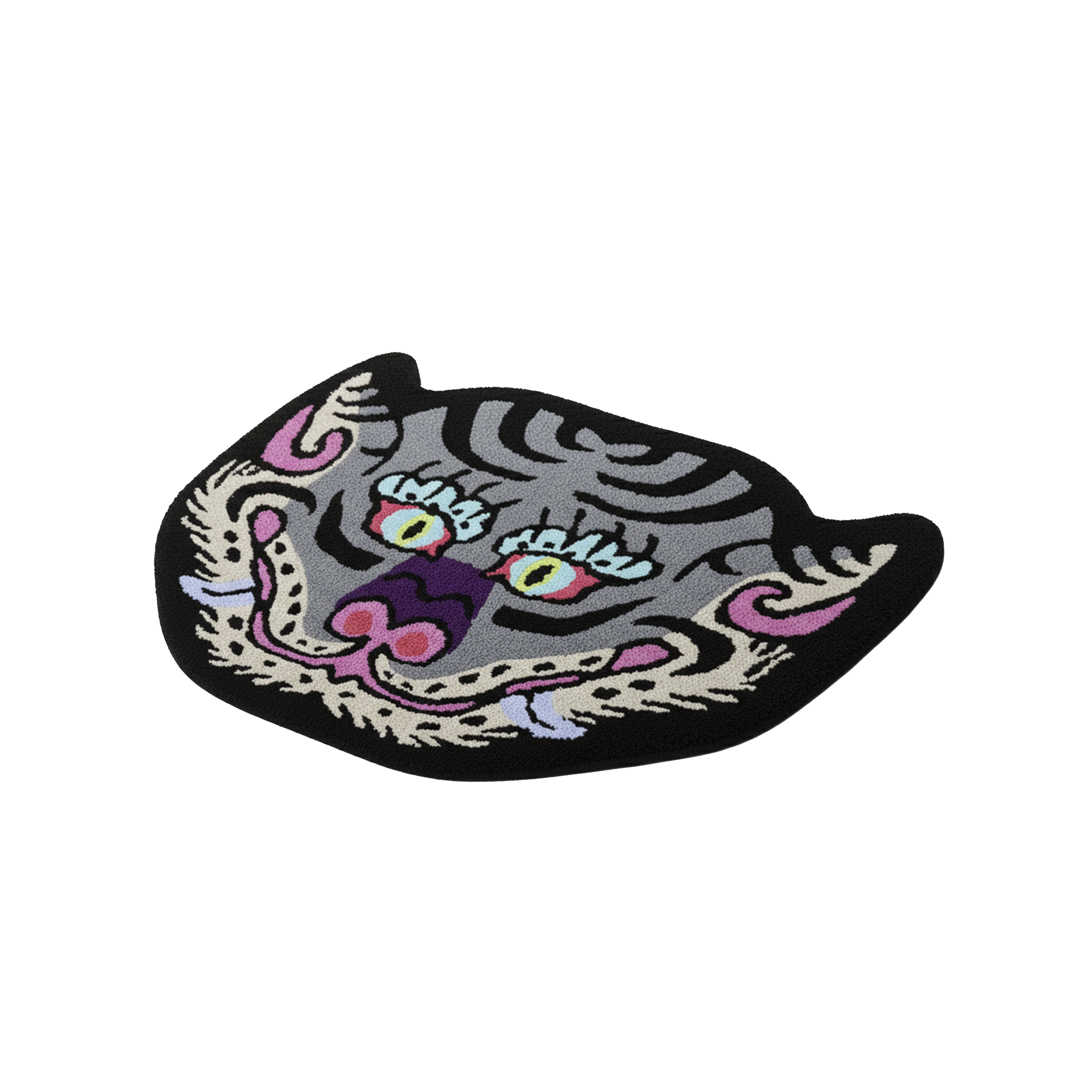 Purple Tiger Head Door Rug