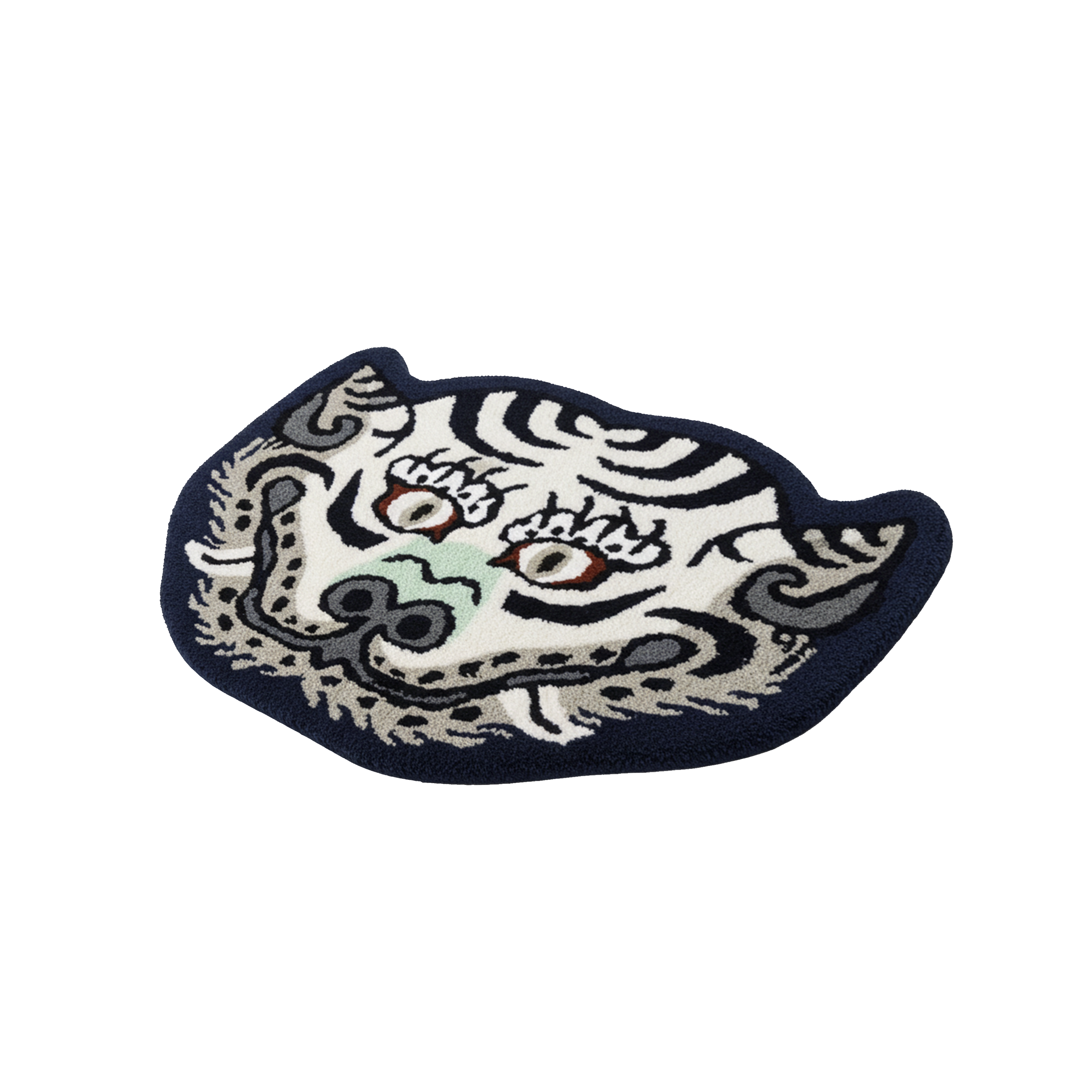 White Tiger Head Door Rug