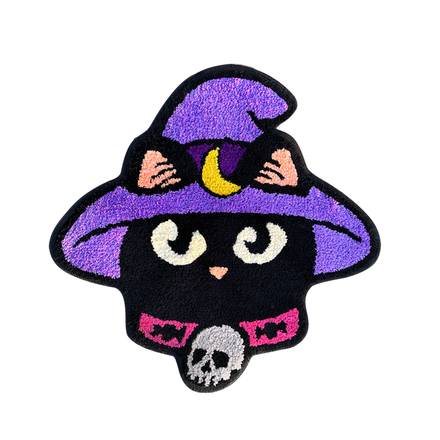 Spooky Cat Head Rug Coaster