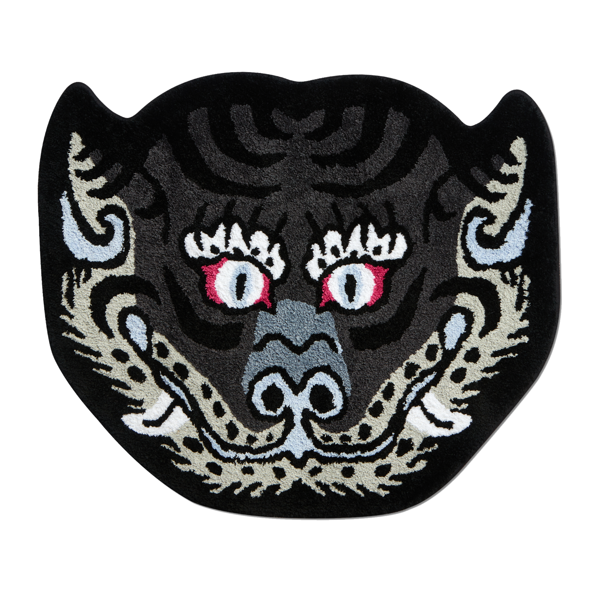 Black Tiger Head Door Rug