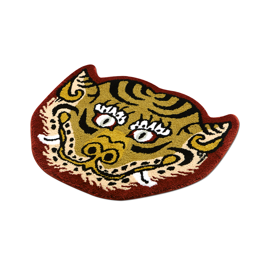 Vintage Tiger Head Door Rug