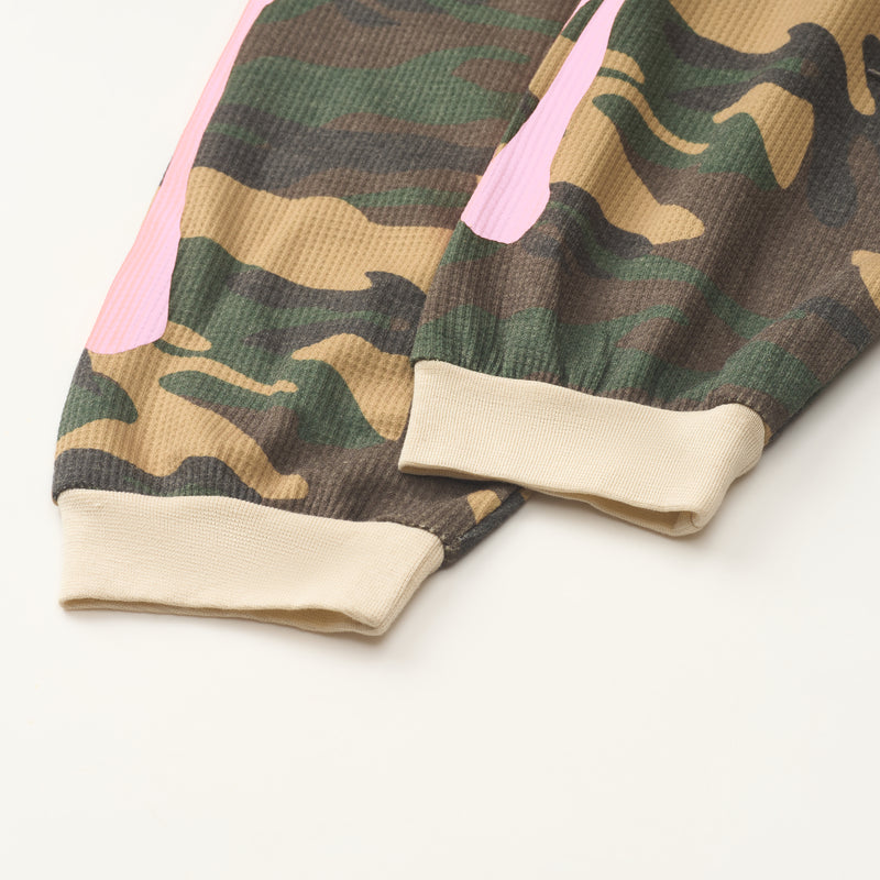 Bootleg Forest Camo Skeleton Thermal Crew - Pink (New)