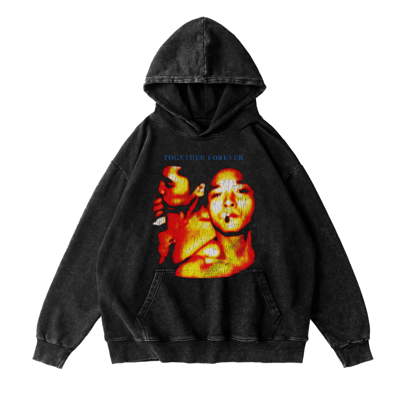 Together Forever Washed Hoodie - Black