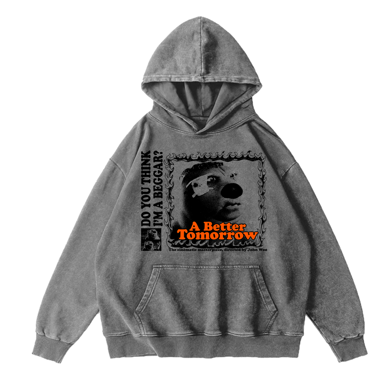 A Better Tomorrow Beaver Washed Hoodie - Grey (NEW)