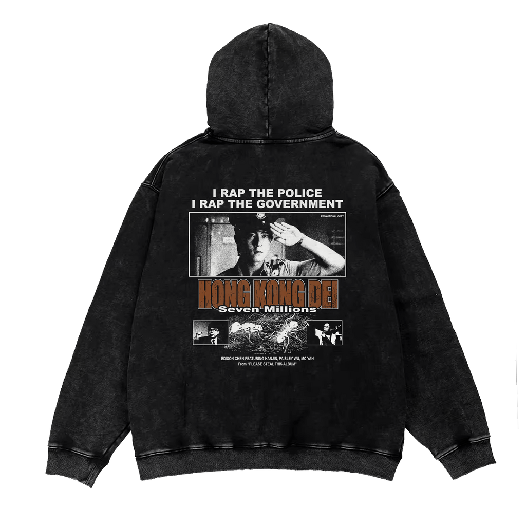 Hong Kong Dei Washed Hoodie - Black (NEW)