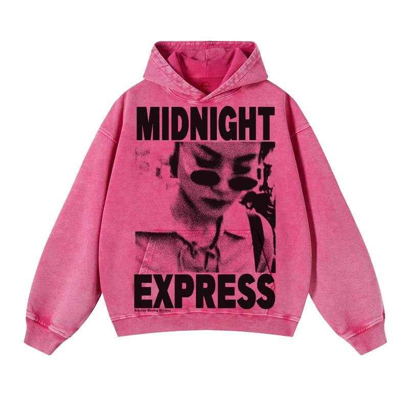 Midnight Express Washed Hoodie - Pink (NEW)