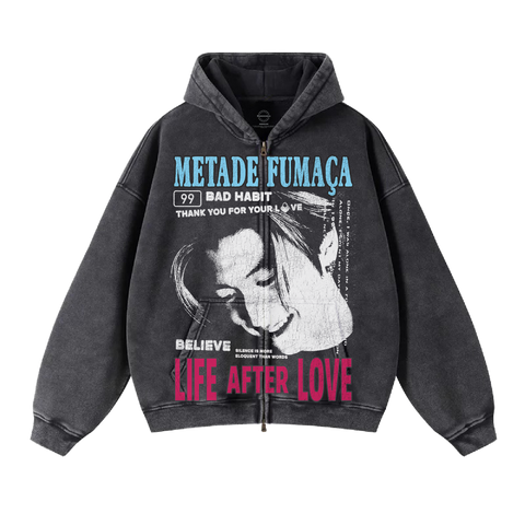 Love Forever Washed Hoodie - Black