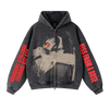 Dog Bite Dog Faded Zip Up Hoodie - Black