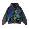 Dog Bite Dog Faded Zip Up Hoodie - Black