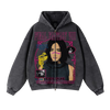 Kiss From A Rose Faded Zip Up Hoodie - Black