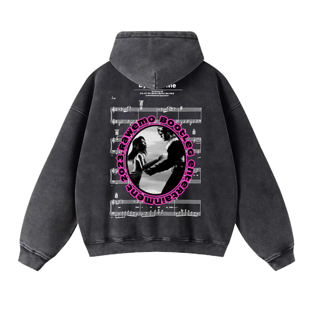 Eyes On Me Washed Zip Up Hoodie - Black (NEW)