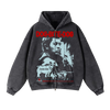 Kiss From A Rose Faded Zip Up Hoodie - Black