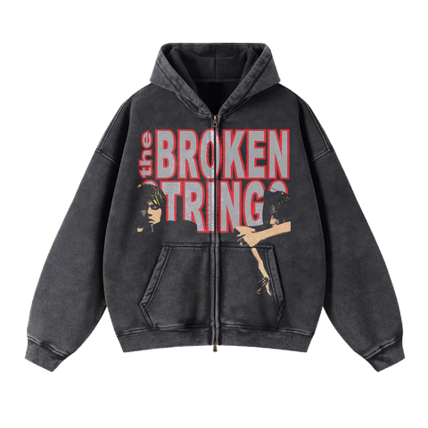 Dog Bite Dog Faded Zip Up Hoodie - Black