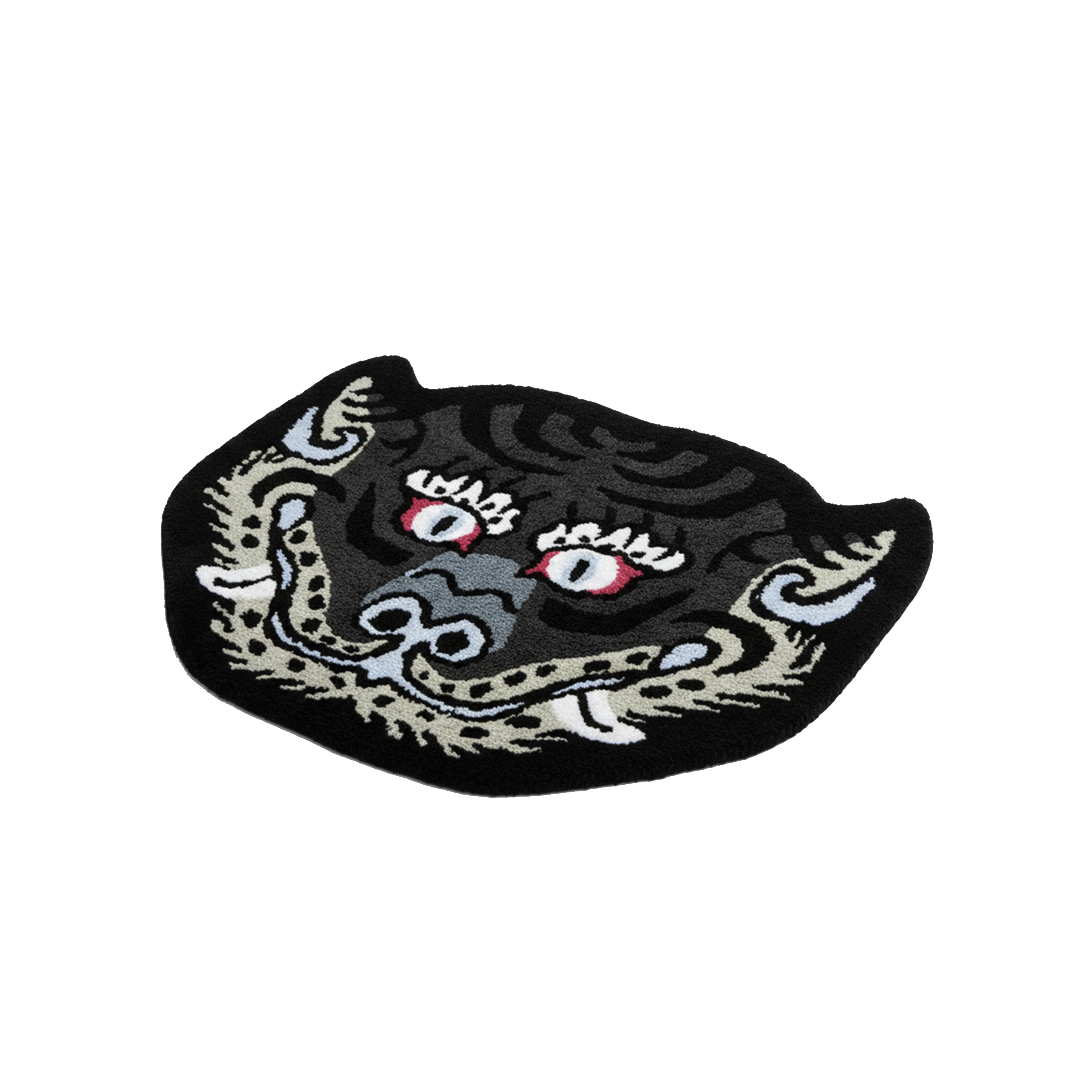 Black Tiger Head Door Rug