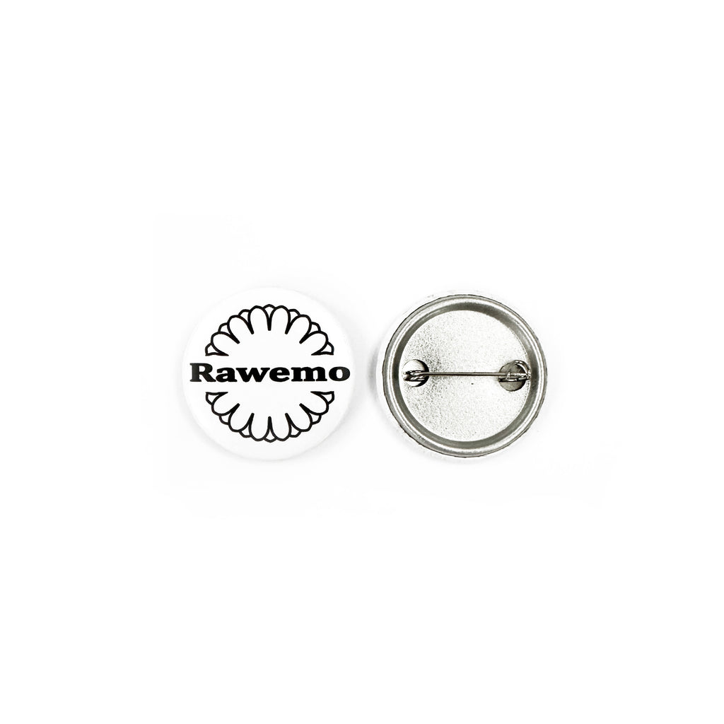 White Floral Logo Small Pin Button (NEW)