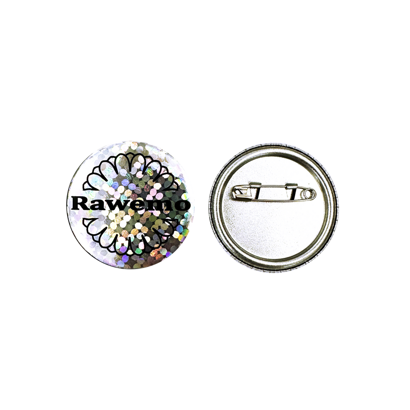 Hologram Floral Logo Large Pin Button (NEW)