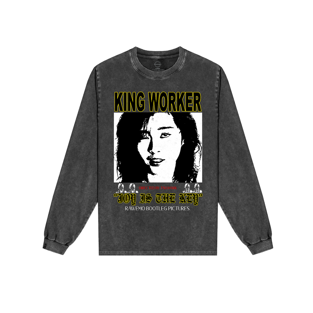 King Worker Washed LS Tee - Black (NEW)