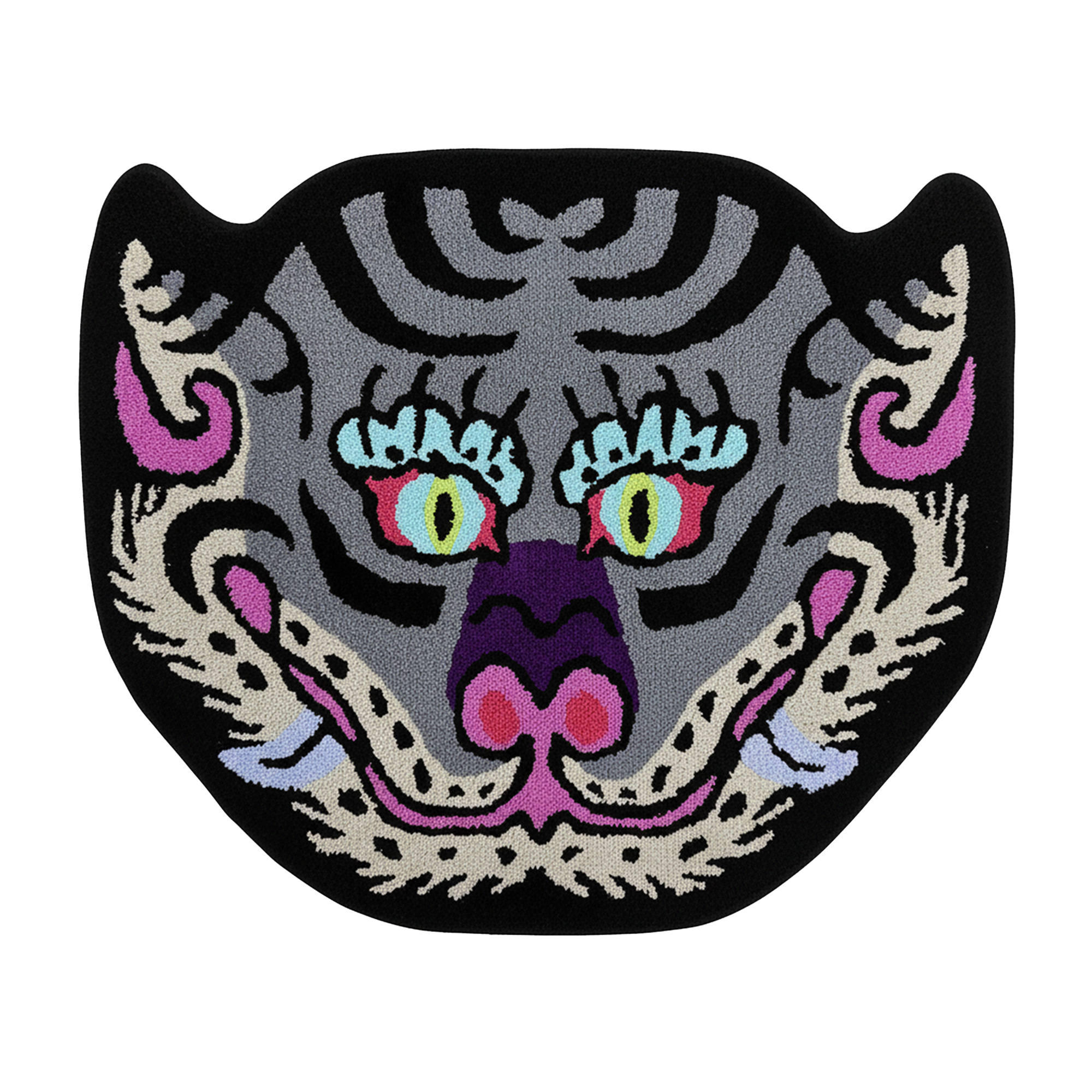 Purple Tiger Head Door Rug