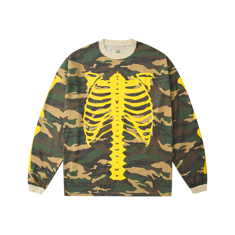 Bootleg Forest Camo Skeleton Thermal Crew - Yellow (New)