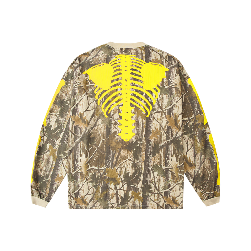 Bootleg Realtree Camo Skeleton Thermal Crew - Yellow (New)