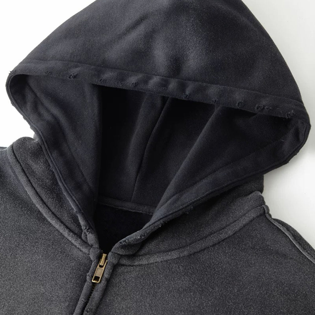 Life After Love Washed Zip Up Hoodie - Black (NEW)