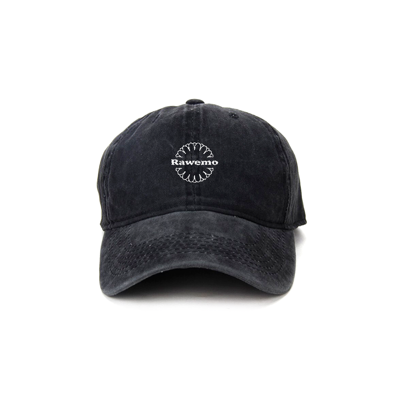 Rawemo Floral Logo Washed Dad Cap - Black For Michelle