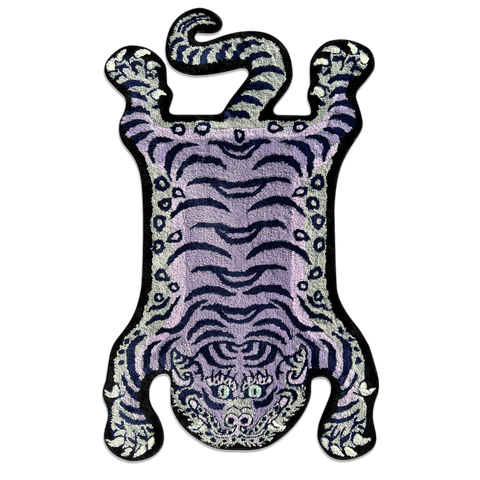 Purple Tiger Head Door Rug