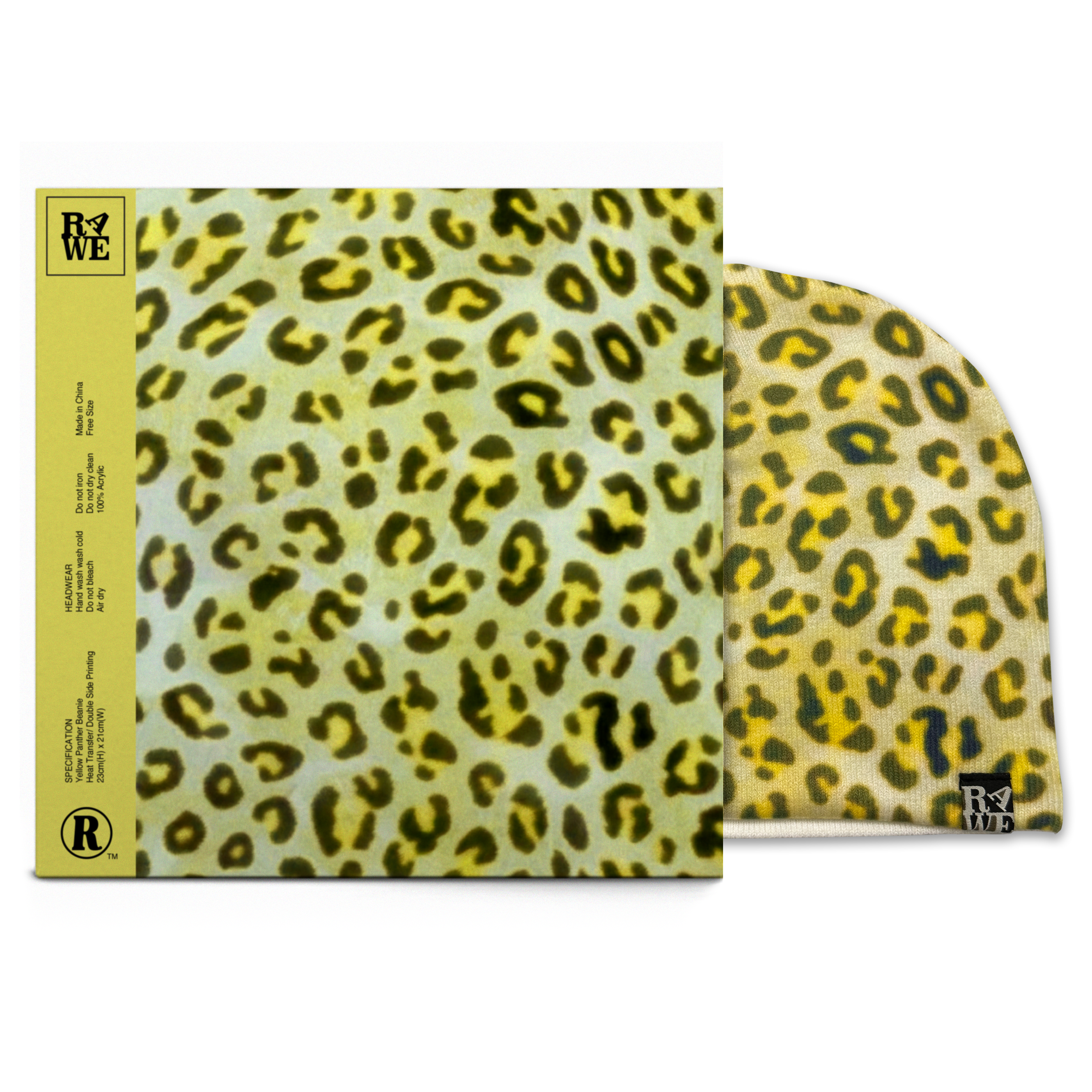 Yellow Panther Beanie (New)