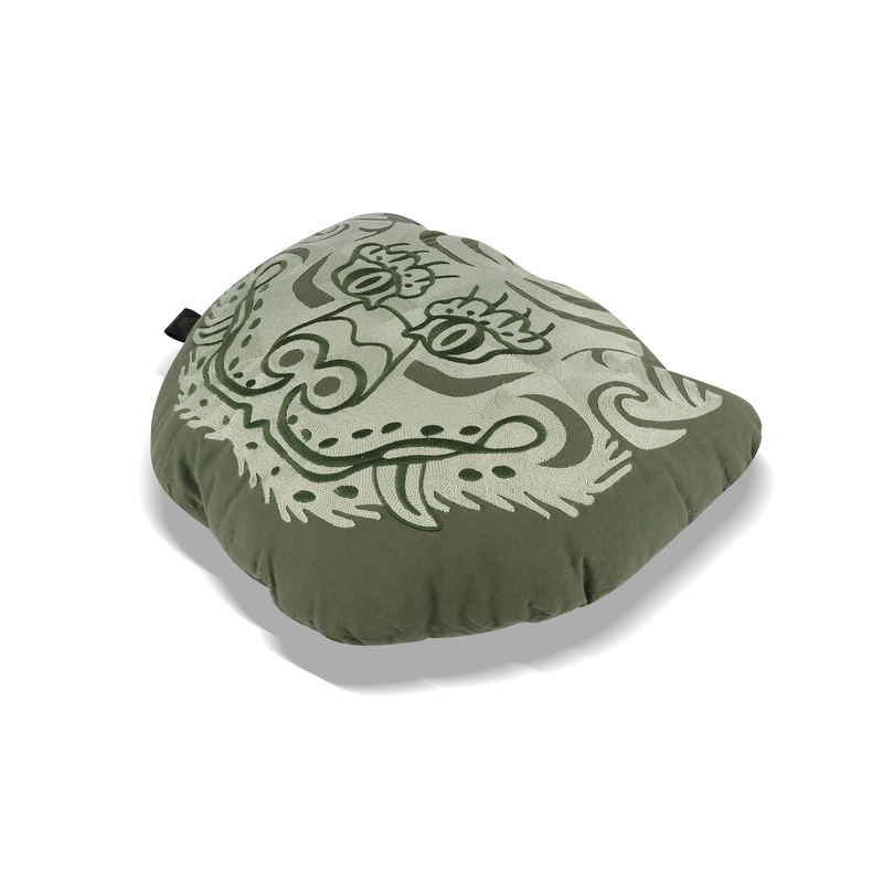 Mascot Tiger Head Cushion - Olive
