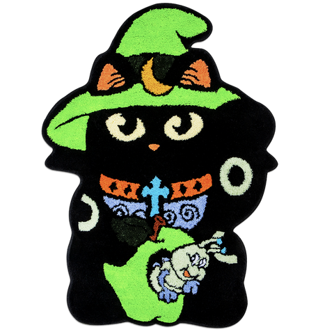 Spooky Cat Head Rug Coaster