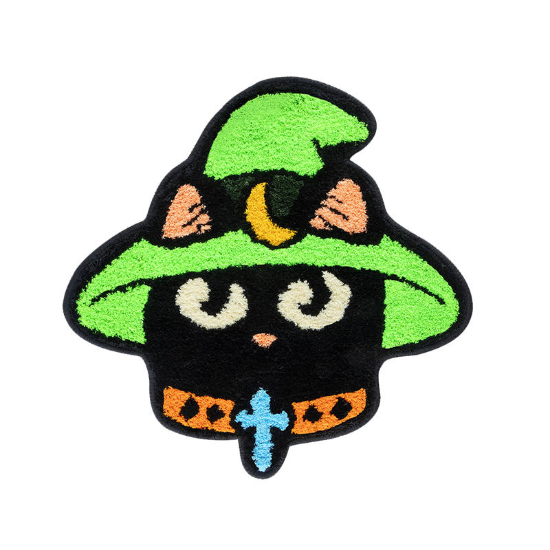 Witch Cat Head Rug Coaster