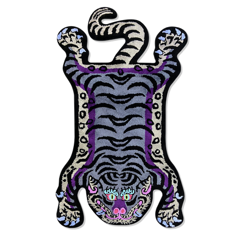 Purple Tiger Head Door Rug